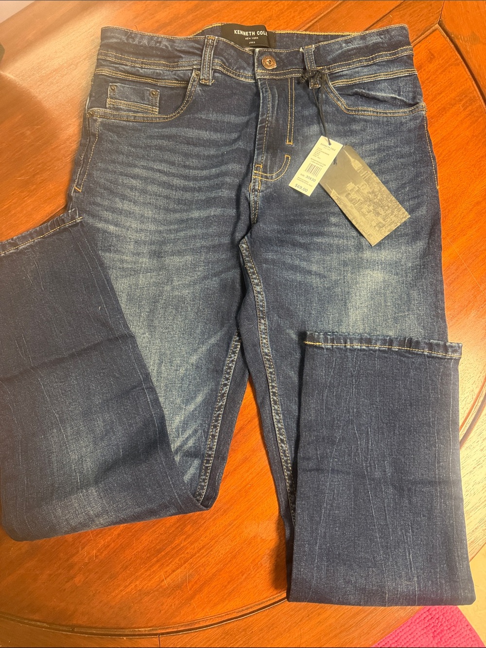 Kenneth Cole Men's Indigo Slim Straight Jeans